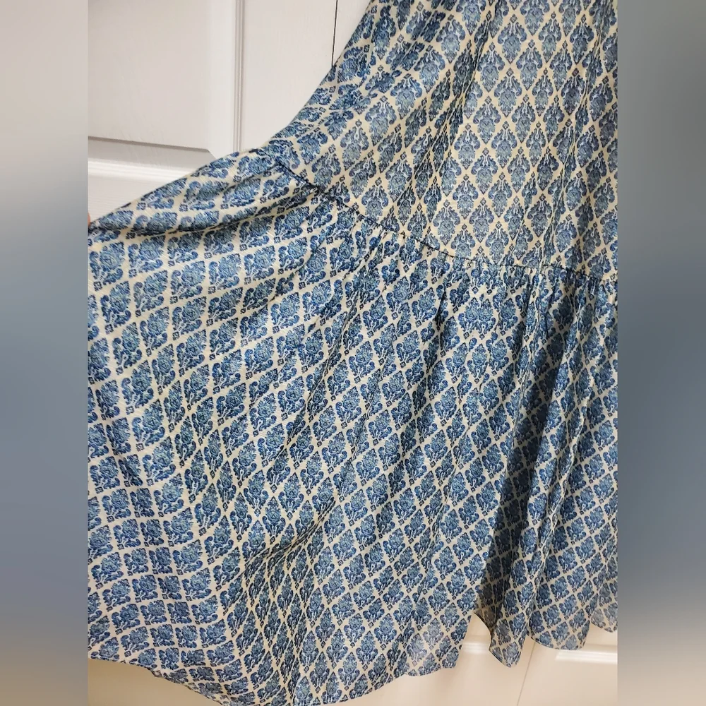 Sachin And Babi Bryce Gown/Lapis Print - Picture 10 of 17